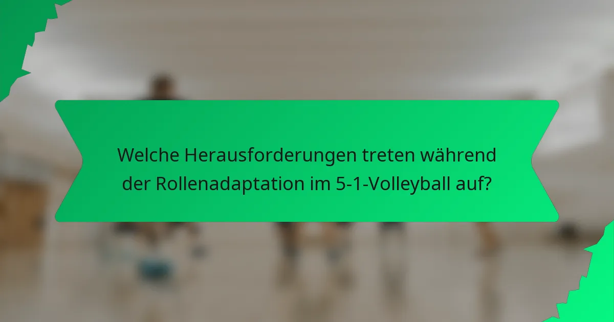 Welche Herausforderungen treten während der Rollenadaptation im 5-1-Volleyball auf?