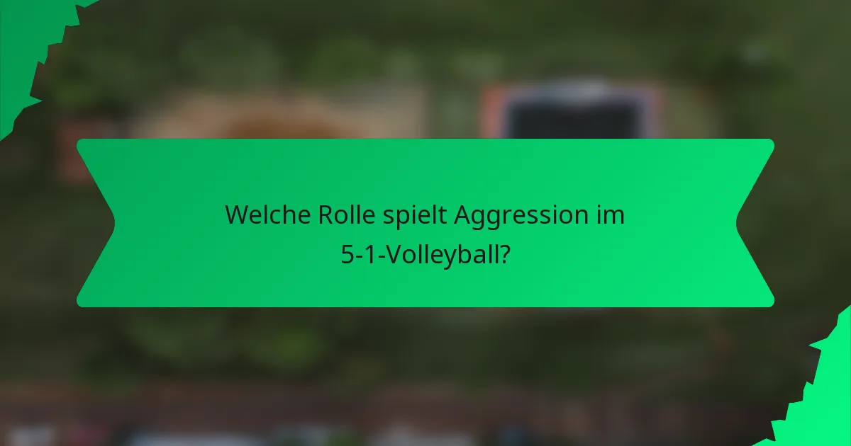 Welche Rolle spielt Aggression im 5-1-Volleyball?