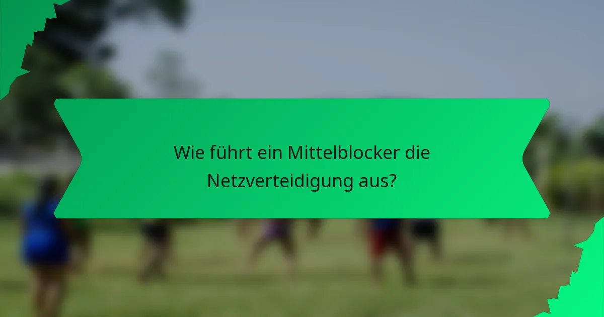 Wie führt ein Mittelblocker die Netzverteidigung aus?